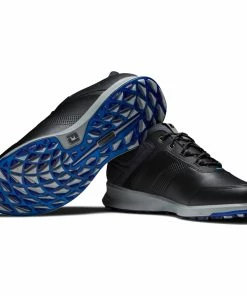 FootJoy Stratos Waterproof Spikeless Shoes - Black/Charcoal/Blue -Second Hand Clubs Sales footjoy stratos spikeless shoes blackcharcoalblue 5