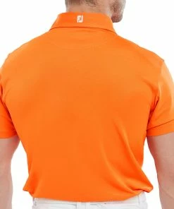 FootJoy Stretch Pique Solid Polo Shirt - Orange -Second Hand Clubs Sales footjoy stretch pique solid polo shirt orange 4