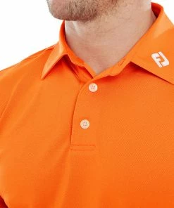 FootJoy Stretch Pique Solid Polo Shirt - Orange -Second Hand Clubs Sales footjoy stretch pique solid polo shirt orange 5