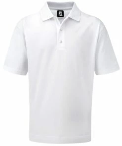 FootJoy Stretch Pique Solid Traditional Polo Shirt - White