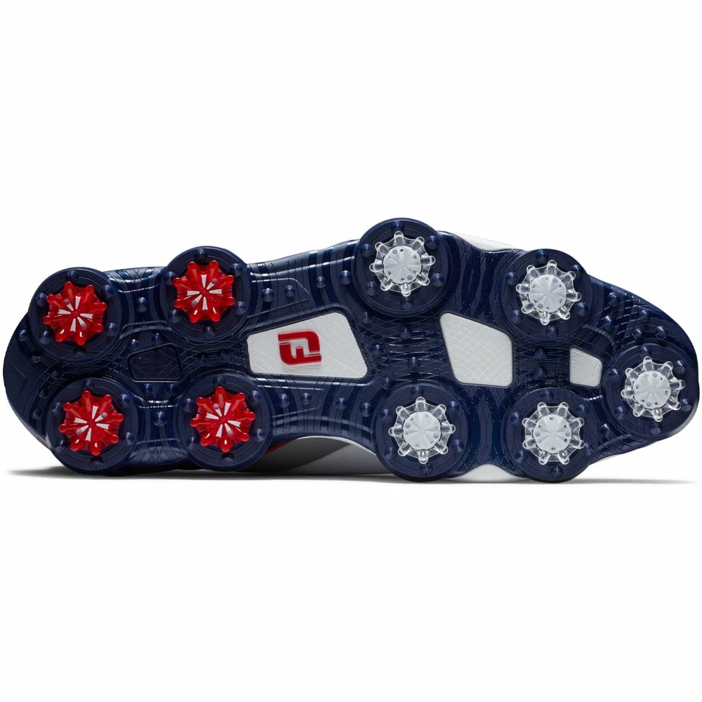 FootJoy Tour Alpha Waterproof Spiked Shoes - White/Navy/Grey 4 FootJoy Tour Alpha Waterproof Spiked Shoes - White/Navy/Grey - Image 2
