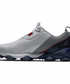 FootJoy Tour Alpha Waterproof Spiked Shoes - White/Navy/Grey 9 FootJoy Tour Alpha Waterproof Spiked Shoes - White/Navy/Grey -Second Hand Clubs Sales footjoy tour alpha spiked shoes whitenavygrey 3