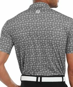 FootJoy Travel Print Polo Shirt - Lava/White -Second Hand Clubs Sales footjoy travel print polo shirt lavawhite 4