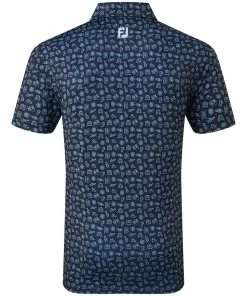 FootJoy Travel Print Polo Shirt - Navy/True Blue -Second Hand Clubs Sales footjoy travel print polo shirt navytrueblue 2