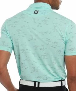 FootJoy Tropic Print Polo Shirt - Aqua Surf/Lava 10 FootJoy Tropic Print Polo Shirt - Aqua Surf/Lava -Second Hand Clubs Sales footjoy tropic print polo shirt aquasurflava 4