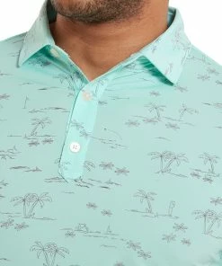 FootJoy Tropic Print Polo Shirt - Aqua Surf/Lava 11 FootJoy Tropic Print Polo Shirt - Aqua Surf/Lava -Second Hand Clubs Sales footjoy tropic print polo shirt aquasurflava 5