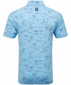 FootJoy Tropic Print Polo Shirt - True Navy -Second Hand Clubs Sales footjoy tropic print polo shirt truenavy 2