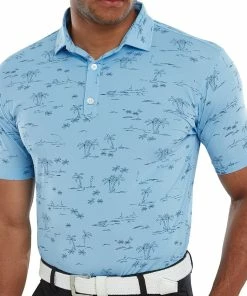 FootJoy Tropic Print Polo Shirt - True Navy -Second Hand Clubs Sales footjoy tropic print polo shirt truenavy 3