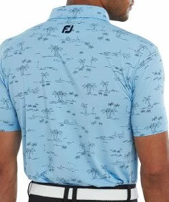 FootJoy Tropic Print Polo Shirt - True Navy -Second Hand Clubs Sales footjoy tropic print polo shirt truenavy 4