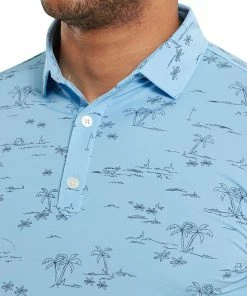 FootJoy Tropic Print Polo Shirt - True Navy -Second Hand Clubs Sales footjoy tropic print polo shirt truenavy 5