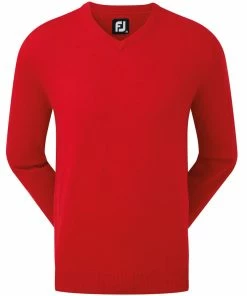 Footjoy Wool Blend V-Neck Pullover - Red