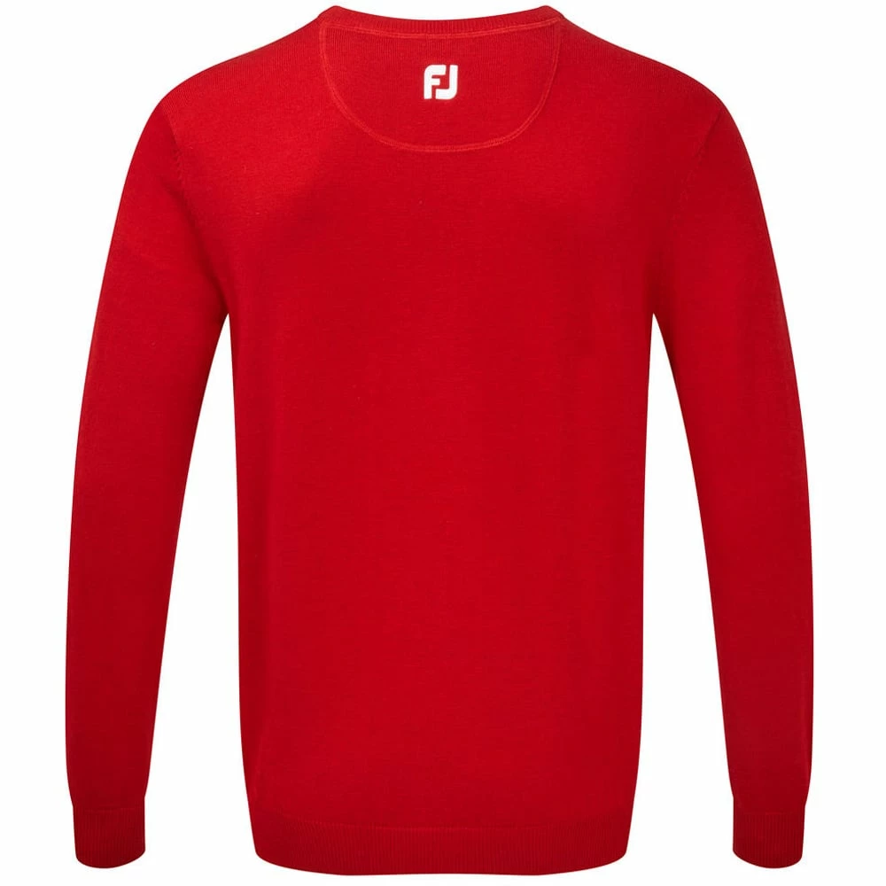 Footjoy Wool Blend V-Neck Pullover - Red 4 Footjoy Wool Blend V-Neck Pullover - Red - Image 2