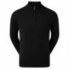 FootJoy Wool Blend 1/2 Zip Lined Pullover - Black -Second Hand Clubs Sales footjoy wool blend 12 zip lined pullover black 1