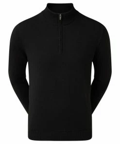 FootJoy Wool Blend 1/2 Zip Lined Pullover - Black
