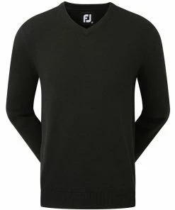 Footjoy Wool Blend V-Neck Pullover - Black