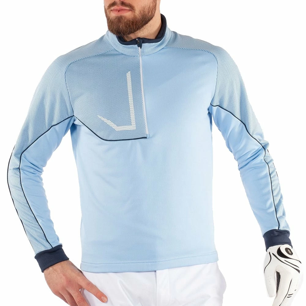 Galvin Green Daxton Insula 1/2 Zip Sweater - Blue Bell/Navy/White - Image 3