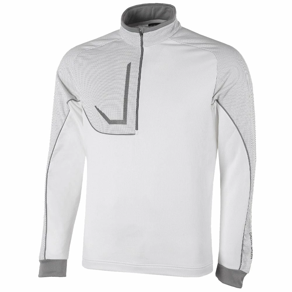 Galvin Green Daxton Insula 1/2 Zip Sweater - White/Cool Grey/Sharkskin