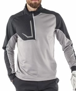Galvin Green Daxton Insula 1/2 Zip Sweater - Sharkskin/Black -Second Hand Clubs Sales galvin green daxton insula 12 zip sweater sharkskinblackwhite 3