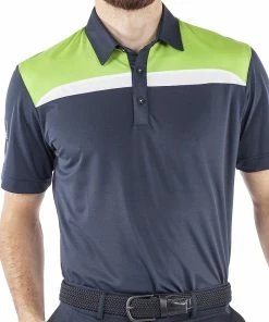 Galvin Green Mapping Ventil8+ Polo Shirt - Navy/Lime/White -Second Hand Clubs Sales galvin green mapping ventil8 polo shirt navylimewhite 3