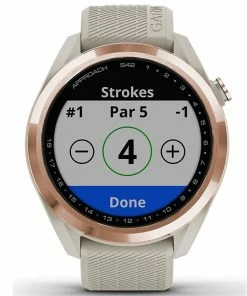 Garmin Approach S42 Golf GPS Watch - Rose Gold/Sand -Second Hand Clubs Sales garmin approach s42 golf gps watch rose goldsand 10