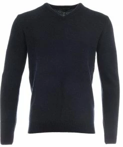 Greg Norman By ProQuip Lambswool Water Repellent V-Neck Golf Sweater - Navy