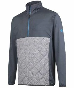 Island Green 1/4 Zip Wind Jacket - Charcoal/Grey Marl