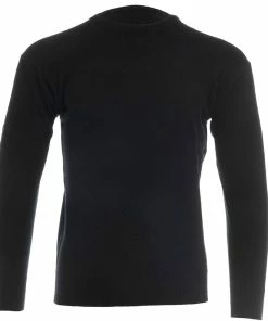 ProQuip Lambswool Water Repellent Crew Neck Golf Sweater - Black