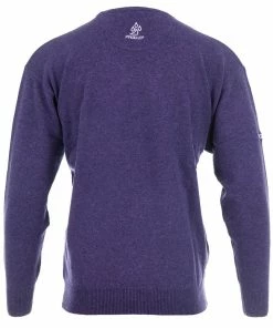 ProQuip Lambswool Water Repellent Crew Neck Golf Sweater - Purple -Second Hand Clubs Sales lambswool water repellant crew neck purple 3