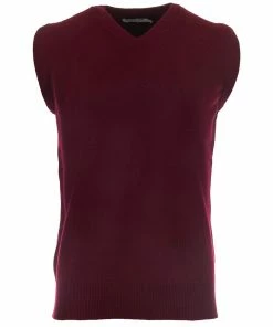 ProQuip Lambswool Water Repellent Golf Slipover - Bordeaux