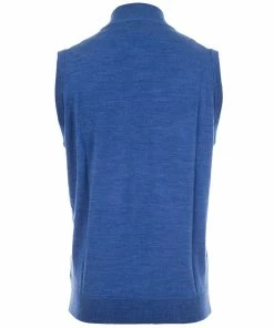 ProQuip Merino 1/2 Zip Sleeveless Slipover - Blue -Second Hand Clubs Sales merino sleevels 12 zip blue 1