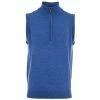 ProQuip Merino 1/2 Zip Sleeveless Slipover - Blue -Second Hand Clubs Sales merino sleevels 12 zip blue 3
