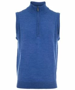 ProQuip Merino 1/2 Zip Sleeveless Slipover - Blue
