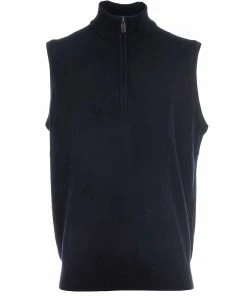 ProQuip Merino 1/2 Zip Sleeveless Slipover - Navy