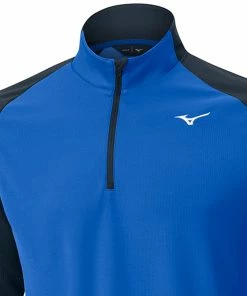 Mizuno Winter Breeze Bloc 1/4 Zip Pullover - Blue 9 Mizuno Winter Breeze Bloc 1/4 Zip Pullover - Blue -Second Hand Clubs Sales mizuno winter breeze bloc quarter zip pullover blue 3