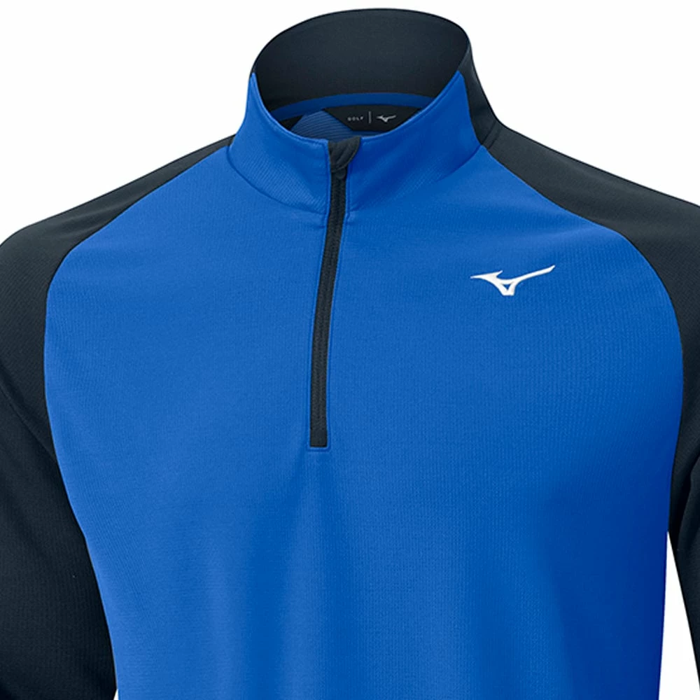 Mizuno Winter Breeze Bloc 1/4 Zip Pullover - Blue 5 Mizuno Winter Breeze Bloc 1/4 Zip Pullover - Blue - Image 3