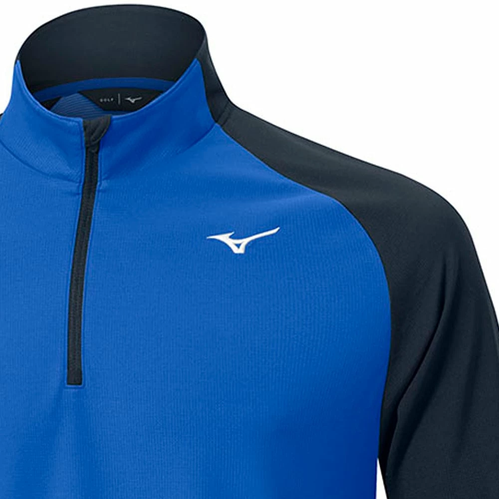 Mizuno Winter Breeze Bloc 1/4 Zip Pullover - Blue 7 Mizuno Winter Breeze Bloc 1/4 Zip Pullover - Blue - Image 5