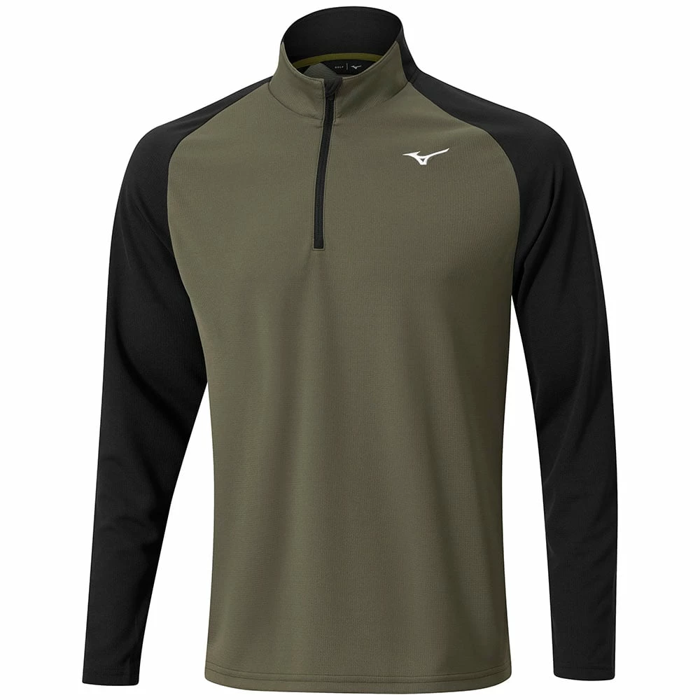 Mizuno Winter Breeze Bloc 1/4 Zip Pullover - Olive 3 Mizuno Winter Breeze Bloc 1/4 Zip Pullover - Olive