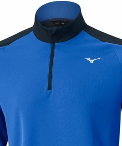 Mizuno Winter Breeze 1/4 Zip Pullover - Blue -Second Hand Clubs Sales mizuno winter breeze quarter zip pullover blue 3