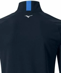 Mizuno Winter Breeze 1/4 Zip Pullover - Blue -Second Hand Clubs Sales mizuno winter breeze quarter zip pullover blue 4