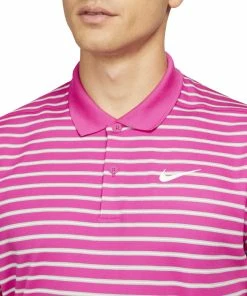 Nike Dri-FIT Victory Striped Polo Shirt - Active Pink/White -Second Hand Clubs Sales nike dri fit victory striped polo shirt activepinkwhite 3