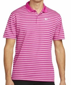 Nike Dri-FIT Victory Striped Polo Shirt - Active Pink/White -Second Hand Clubs Sales nike dri fit victory striped polo shirt activepinkwhite 4