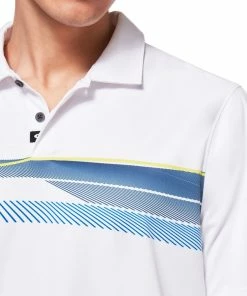 Oakley Dimension Stripe RC Polo Shirt - White -Second Hand Clubs Sales oakley dimension stripe polo shirt white 3 6