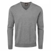 Oscar Jacobson Weston V-Neck Merino Sweater - Dark Grey -Second Hand Clubs Sales ojknt0008 weston dark grey 01