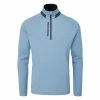 Oscar Jacobson Thomson Zip Neck Sweater - Light Blue -Second Hand Clubs Sales ojtop0013 thomson light blue 01 1