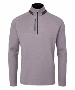 Oscar Jacobson Thomson Zip Neck Sweater - Light Plum