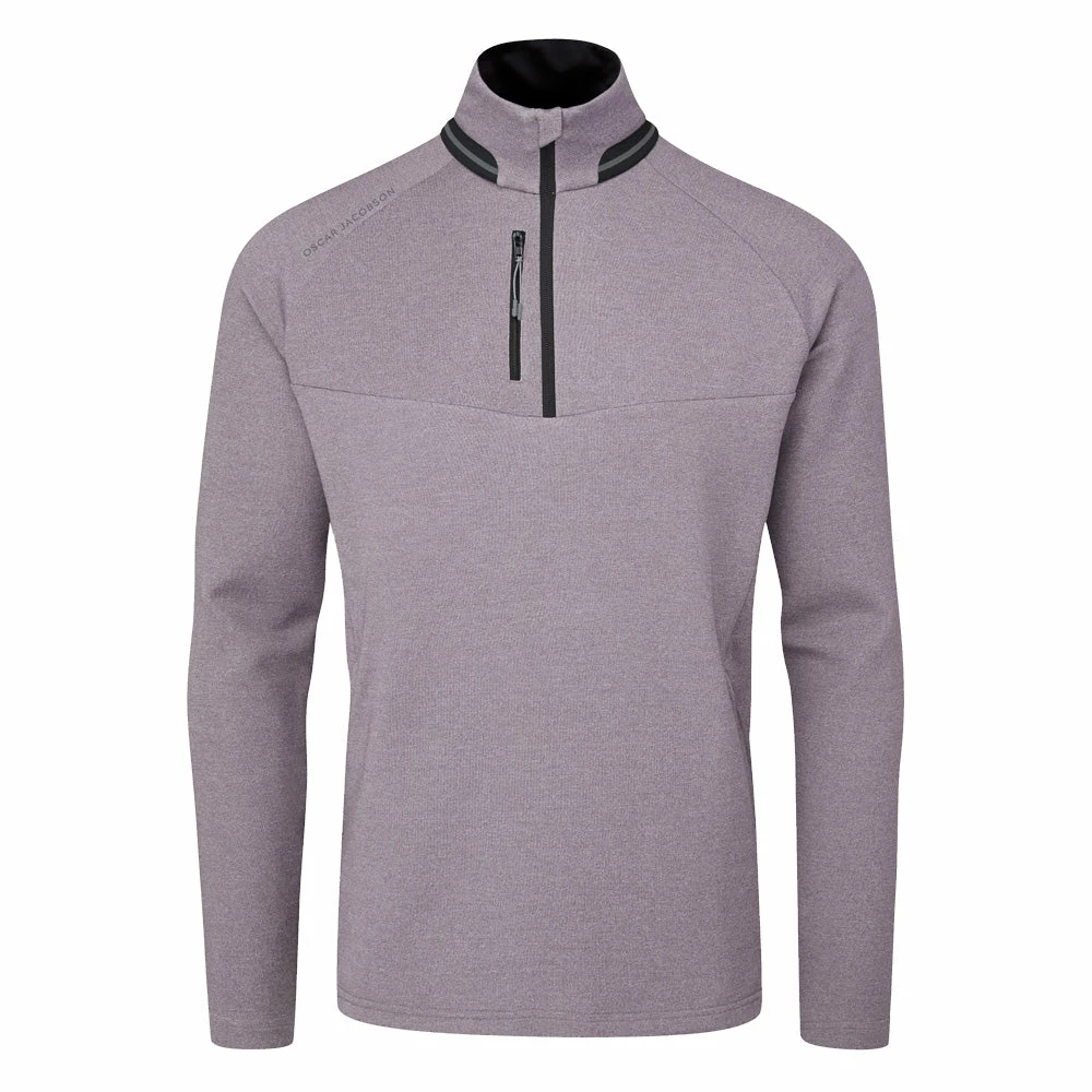 Oscar Jacobson Thomson Zip Neck Sweater - Light Plum 3 Oscar Jacobson Thomson Zip Neck Sweater - Light Plum