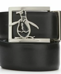 Original Penguin Reversible Leather Belt - Caviar