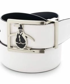 Original Penguin Reversible Leather Belt - White