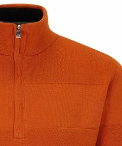 Oscar Jacobson Anders Lined 1/2 Zip Sweater - Orange Rust 7 Oscar Jacobson Anders Lined 1/2 Zip Sweater - Orange Rust -Second Hand Clubs Sales oscar jacobson anders lined 12 zip sweater orange rust 2