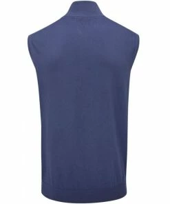 Oscar Jacobson Bob 1/2 Zip Sleeveless Pullover - Navy